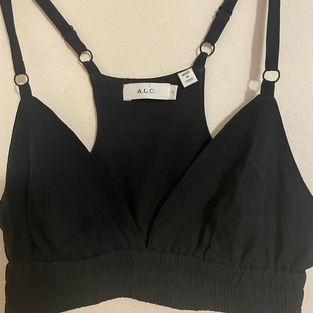 A.L.C. Silk Black Bra Top Size 4